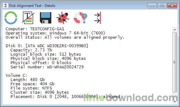 Disk Alignment Test Command Line