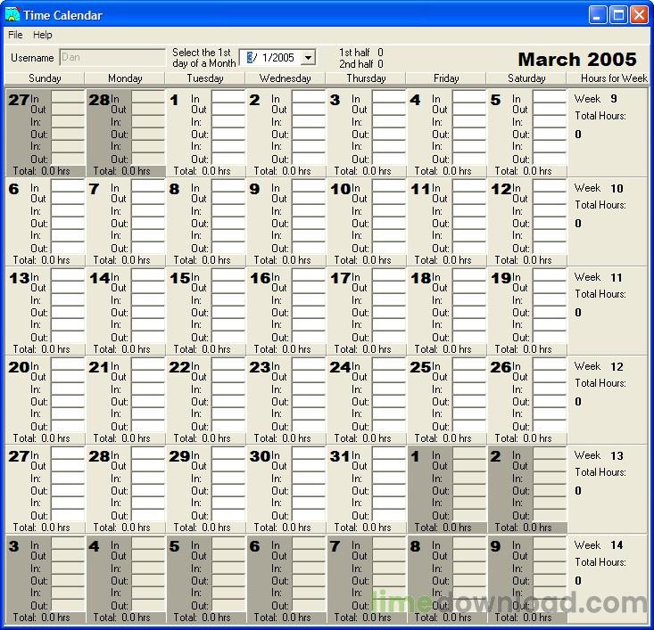 Time Calendar