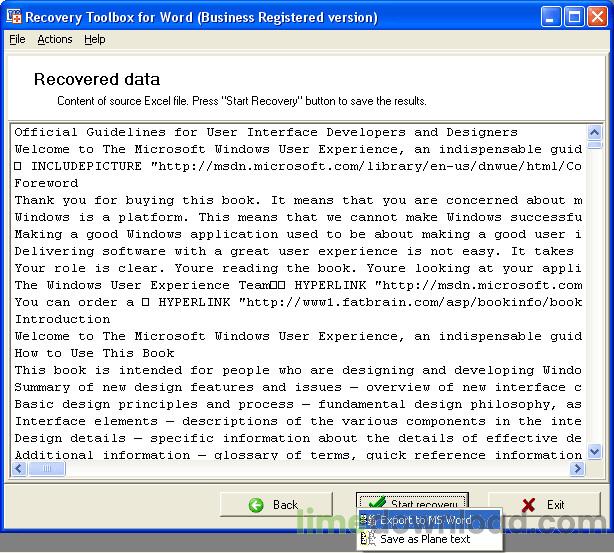 Recovery Toolbox for Word