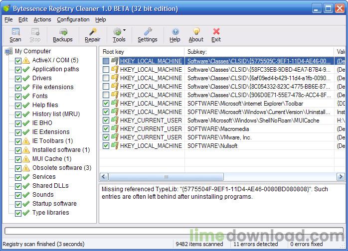 Bytessence RegistryCleaner