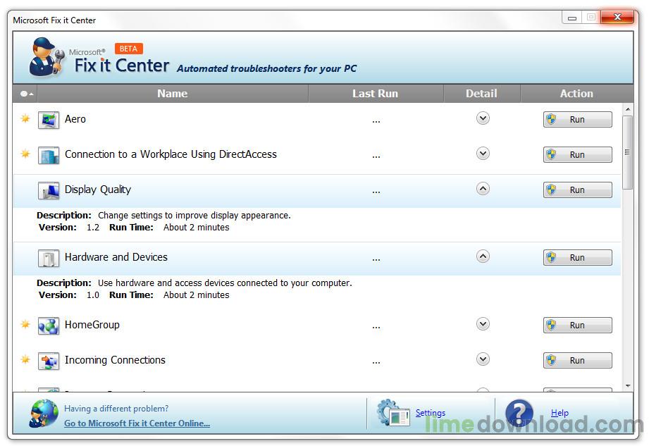 Microsoft Fix It Center