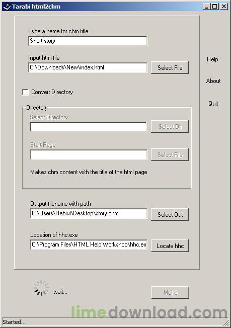 Tarabi html2chm
