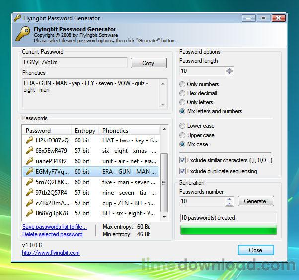 FlyingBit Password Generator