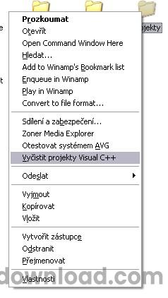 Vyčištění projektů Visual C++