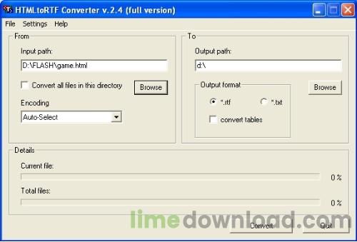 HTMLtoRTF Converter