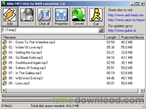 Able MP3 OGG to WAV